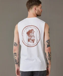 Just Another Fisherman OLD SEA DOG TANK - WHITE