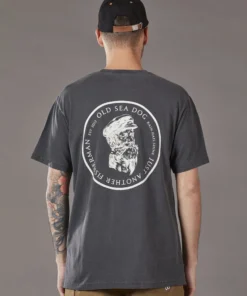 Just Another Fisherman Apparel OLD SEA DOG TEE - AGED BLACK/WHITE