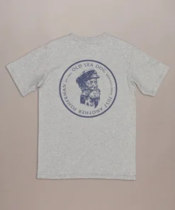 Just Another Fisherman OLD SEA DOG TEE - GREY MARLE/NAVY