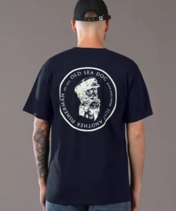 Just Another Fisherman OLD SEA DOG TEE - NAVY/VANILLA Apparel