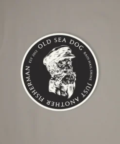 Just Another Fisherman OLD SEA DOG STICKER - CHARCOAL Apparel