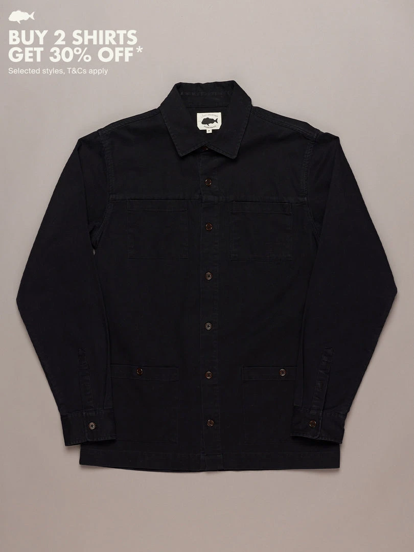 Just Another Fisherman RIGGER SHACKET - BLACK Apparel