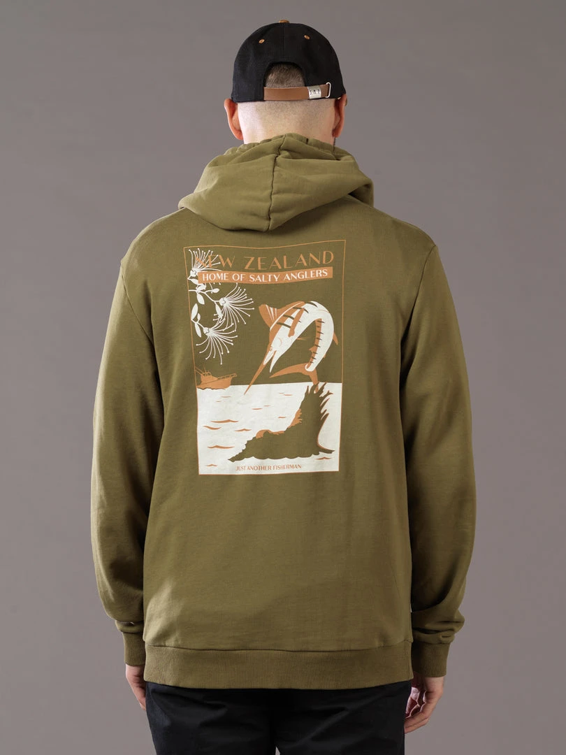 Just Another Fisherman SALTY ANGLER HOOD - MILITARY OLIVE