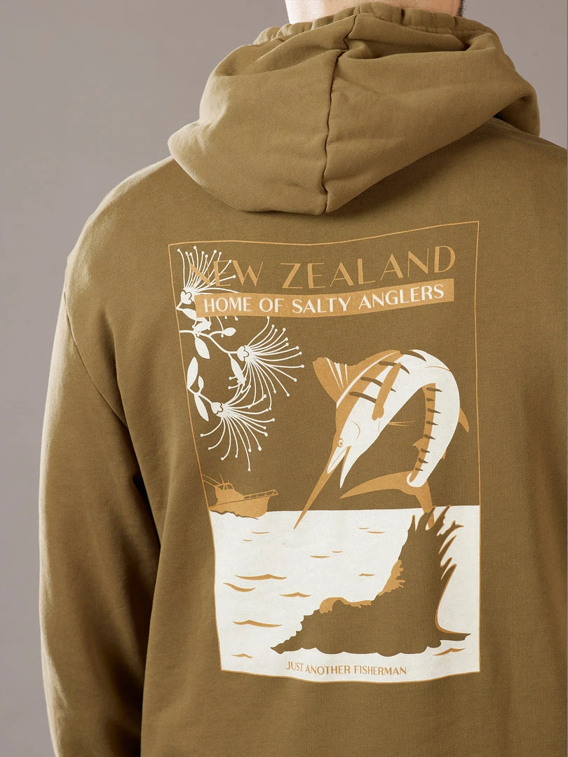 Just Another Fisherman SALTY ANGLER HOOD - MILITARY OLIVE