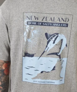 Just Another Fisherman Apparel SALTY ANGLER TEE - GREY MARLE