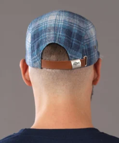 Just Another Fisherman Apparel SEAPORT 5 PANEL - BLUE/GREY CHECK