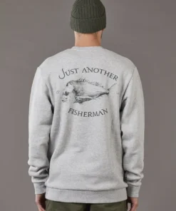 Just Another Fisherman Apparel SNAPPER LOGO CREW - GREY MARLE
