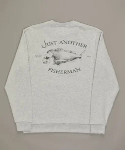 Just Another Fisherman Apparel SNAPPER LOGO CREW - GREY MARLE