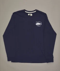 Just Another Fisherman Apparel SNAPPER LOGO LS TEE - NAVY