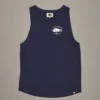 Just Another Fisherman SNAPPER LOGO SINGLET - NAVY Apparel