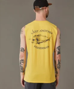Just Another Fisherman Apparel SNAPPER LOGO TANK - WASHED YELLOW