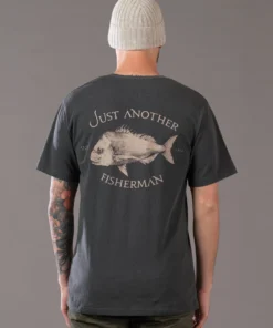 Just Another Fisherman Apparel SNAPPER LOGO TEE - AGED BLACK/SAND