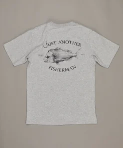 Just Another Fisherman SNAPPER LOGO TEE - GREY MARLE / BLACK