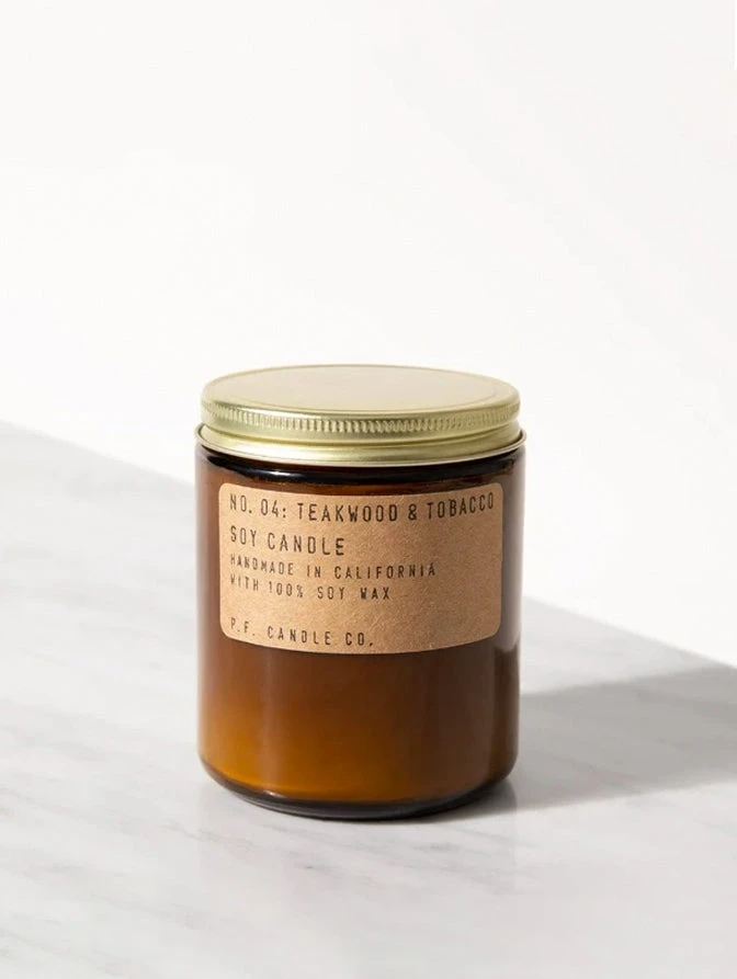 PF CANDLE CO TEAKWOOD & TOBACCO SOY CANDLE - 7.2 OZ Skincare & Candles