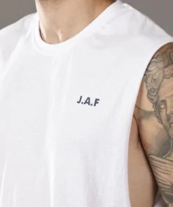 Just Another Fisherman VINTAGE ANGLER TANK - WHITE Apparel