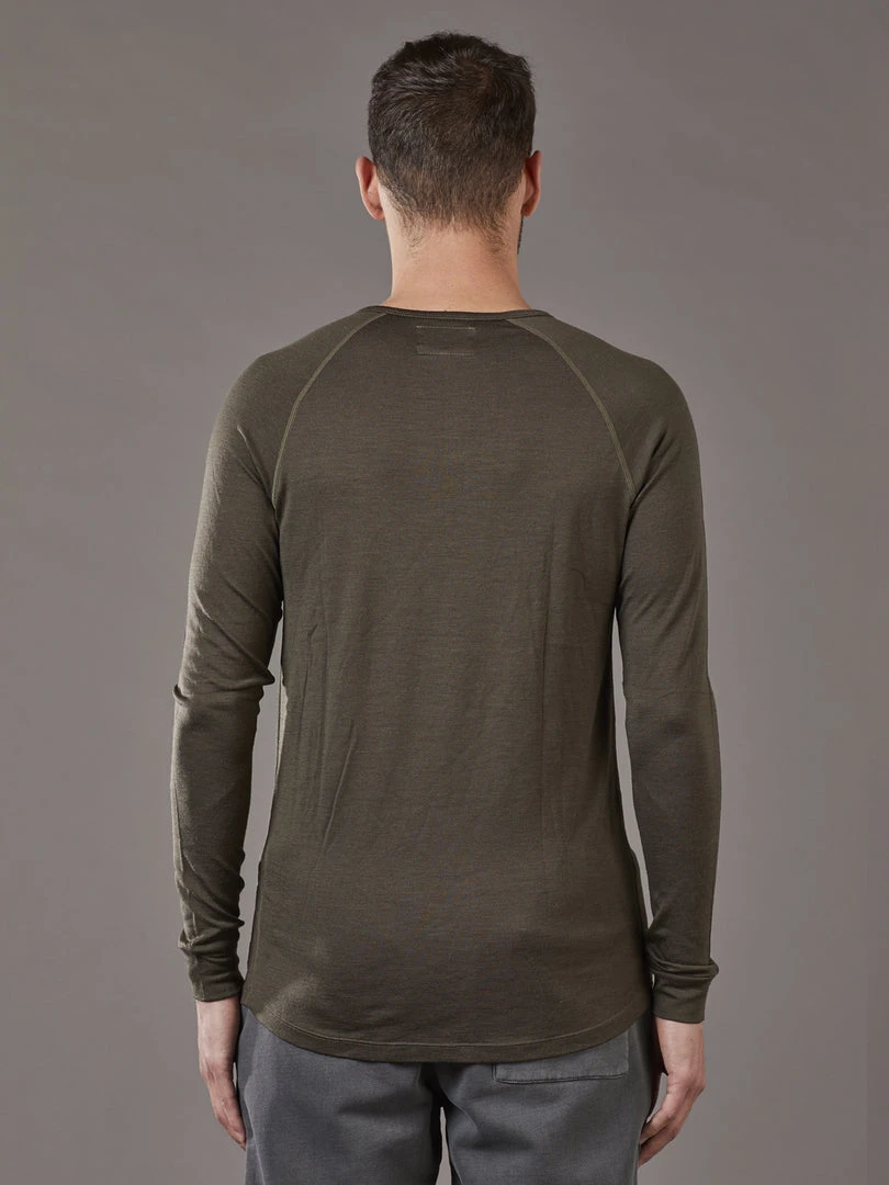 Just Another Fisherman MERINO ANGLERS LS UNDERLAY - MILITARY GREEN